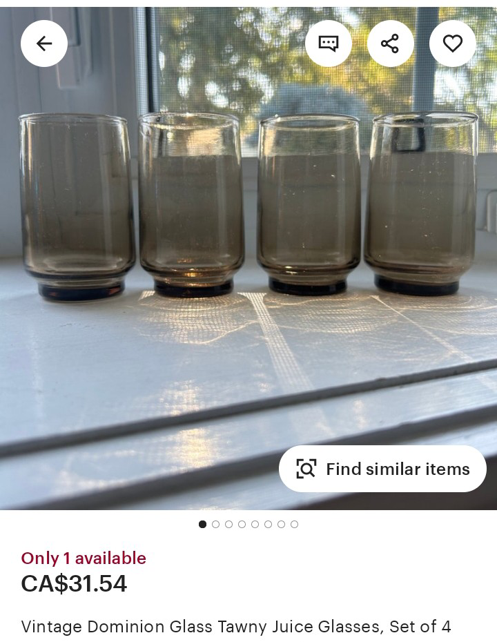 Set of 8 Vintage Dominion Glass Tawny Juice Glasses - photo 4