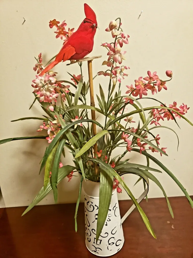 Floral Arrangement with Cardinal thumbnail