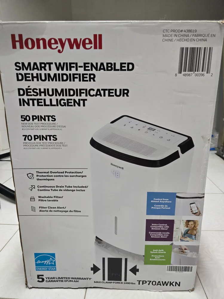 Honeywell Smart WiFi Dehumidifier - 50/70 Pints thumbnail