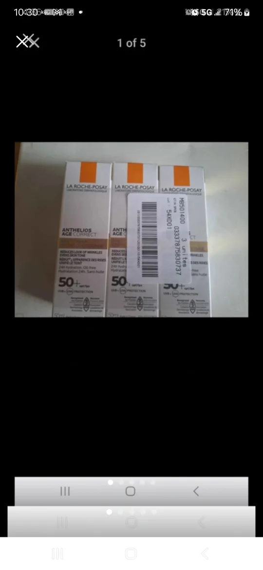 3 X La Roche Posay Anthelios Age Correct SPF 50+ Daily Cream New thumbnail