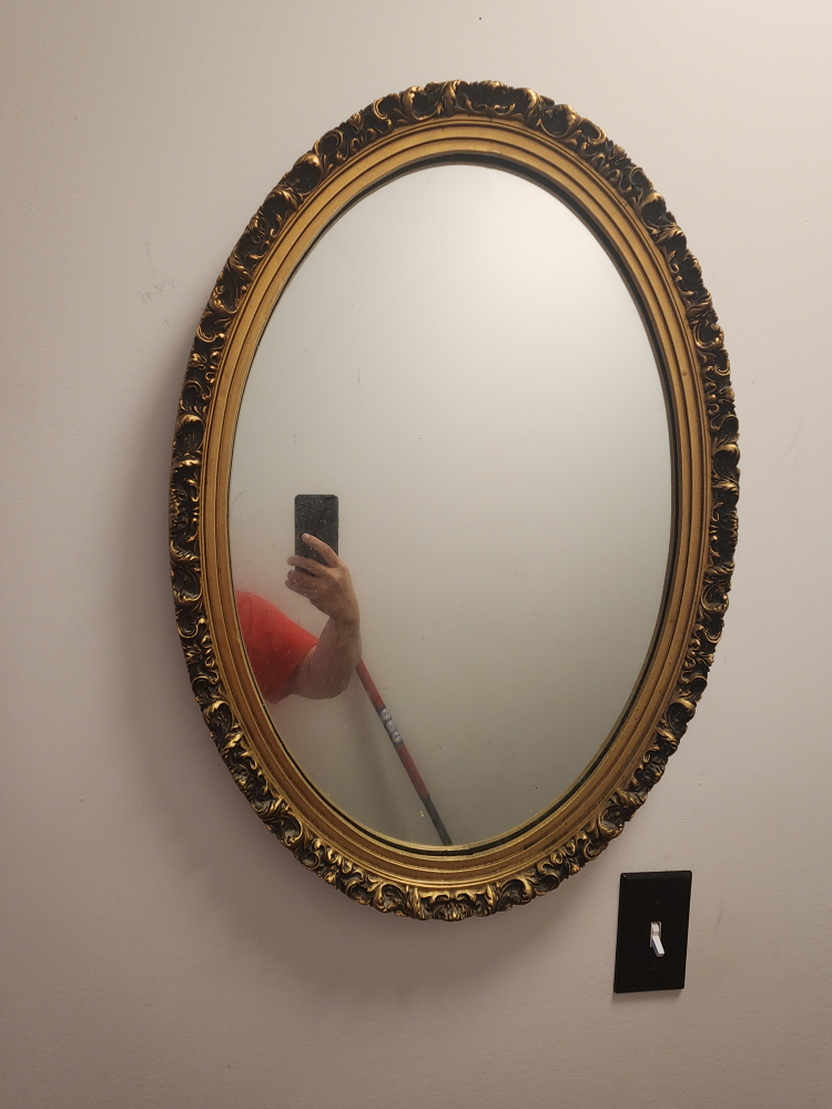 Oval Gold Ornate Mirror