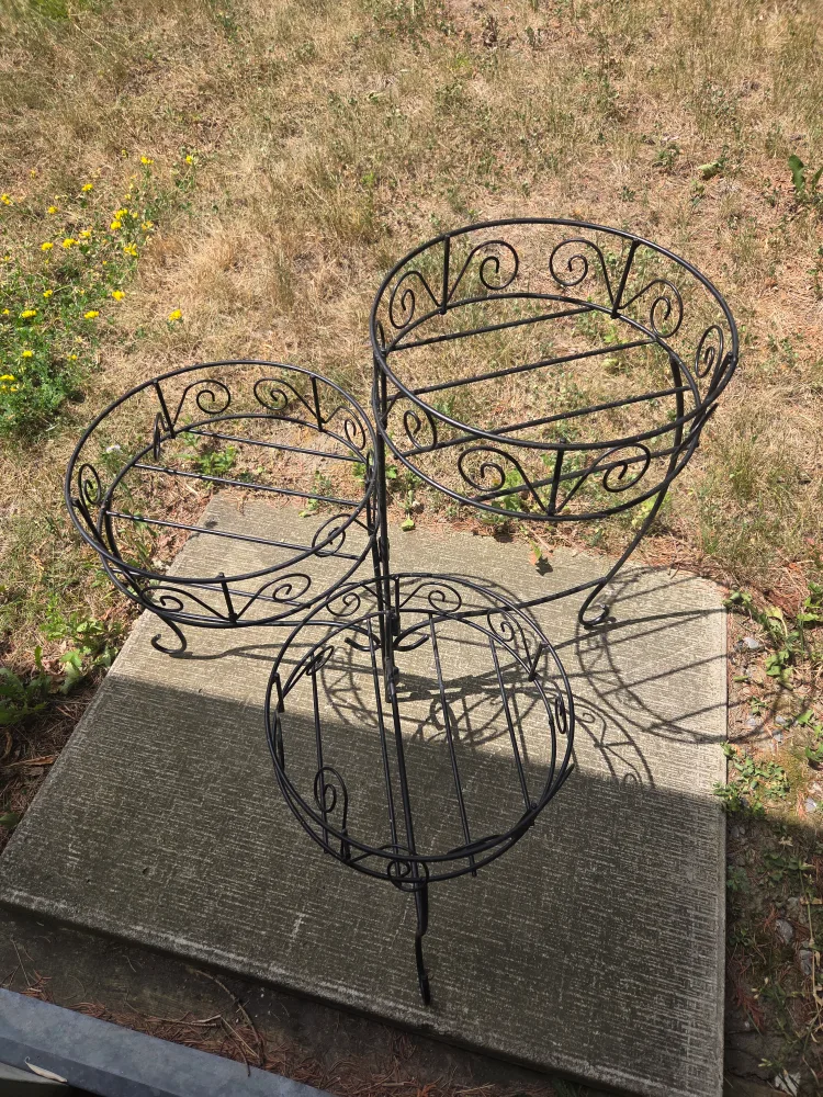 Metal 3-Tier Plant Stand - Black thumbnail