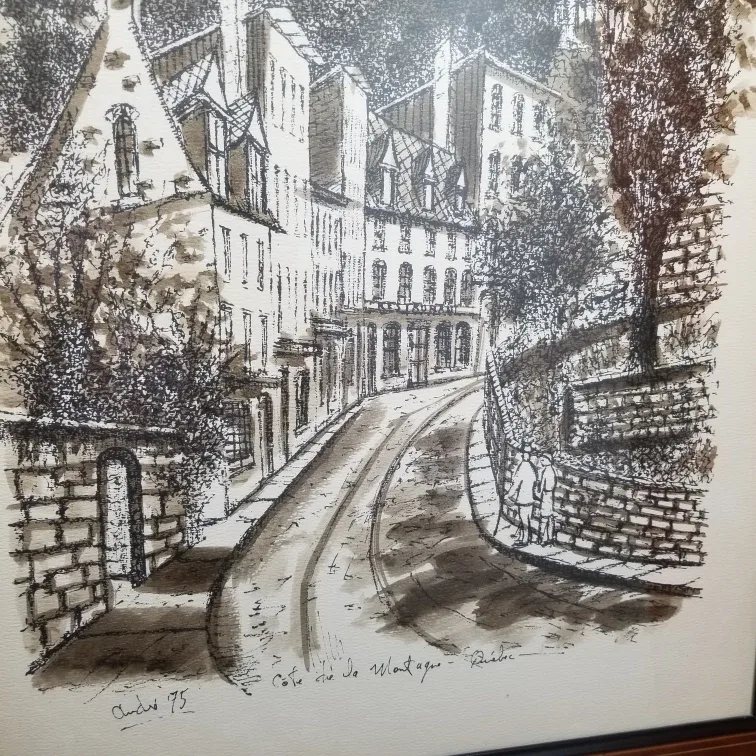 Framed 'Cote De La Montagne' paint, by Andui '75 image indicator(3)