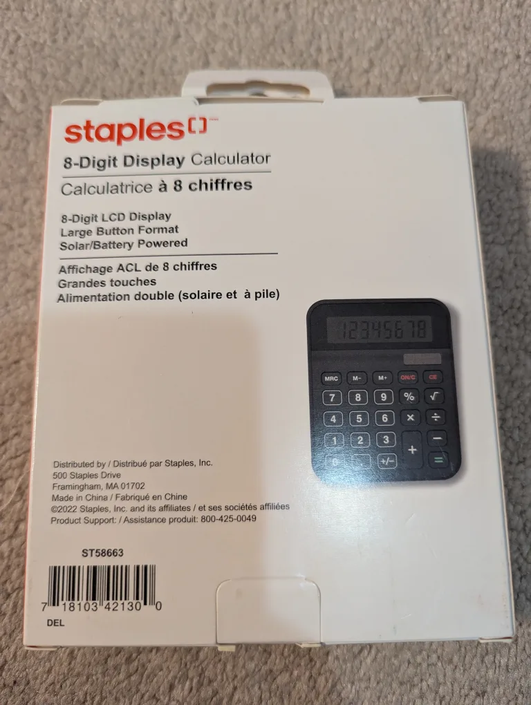 Staples 8-Digit Display Calculator - New in Box image indicator(2)