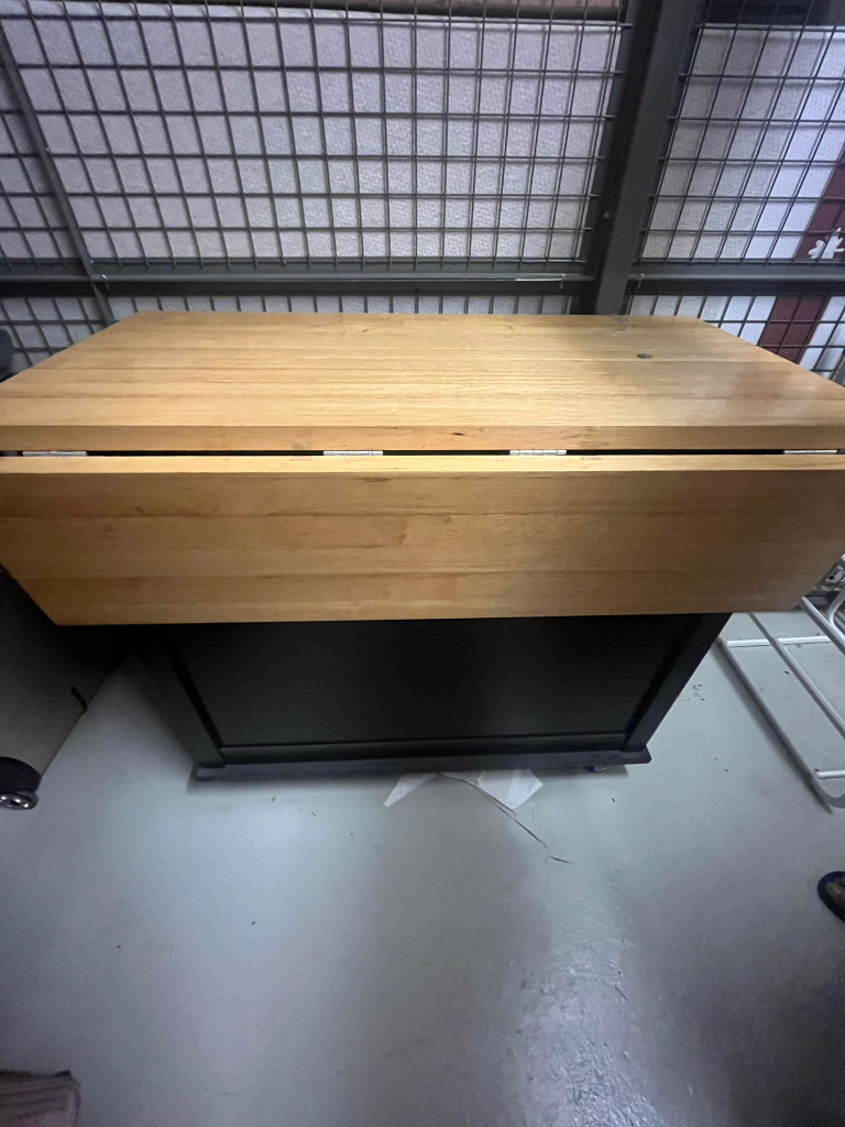 Black Kitchen Island Cart with Wood Top - photo 4