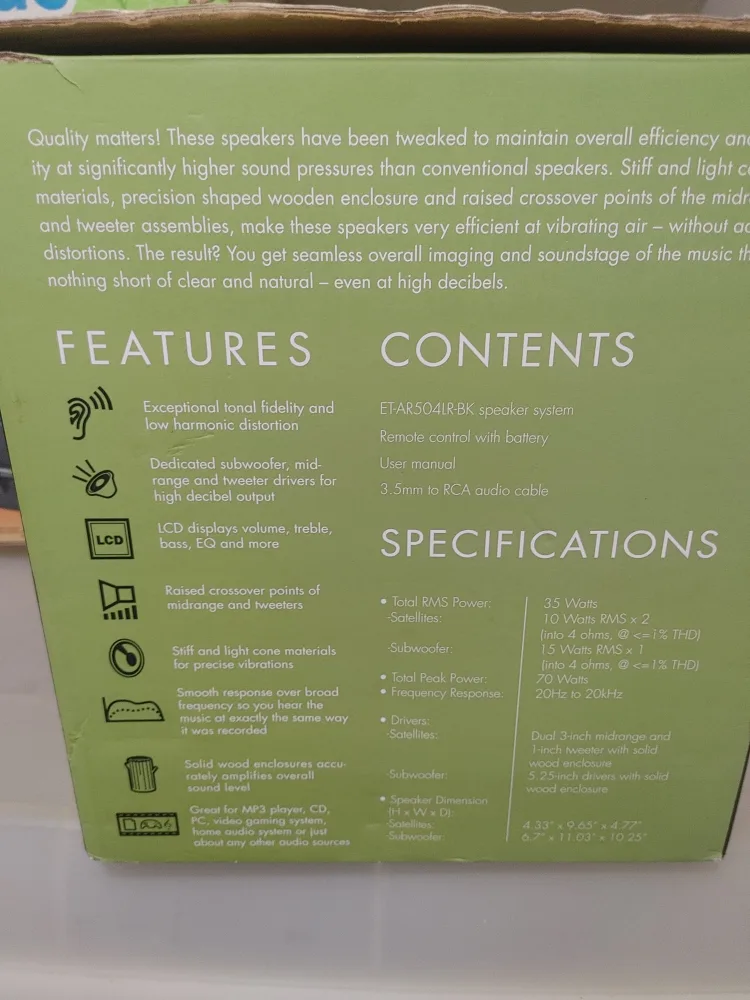 Eagle Arion 2.1 Soundstage Speakers with Subwoofer image indicator(2)