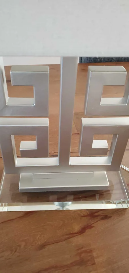 Modern Silver & White Table Lamp thumbnail