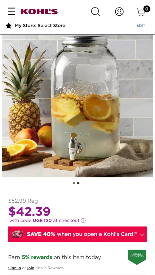 (New)Mason Cold Drink Glass Dispenser 3.5 QT image indicator(2)