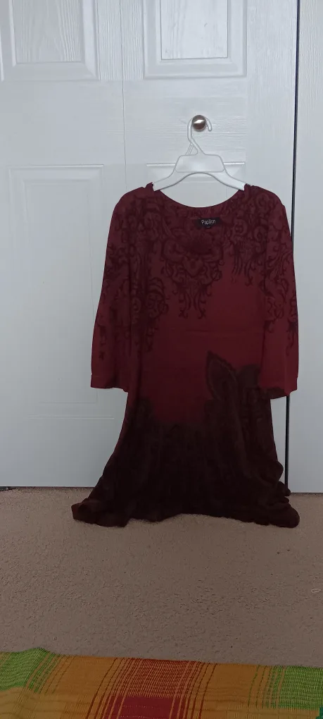 Papillon Burgundy Tunic dress thumbnail