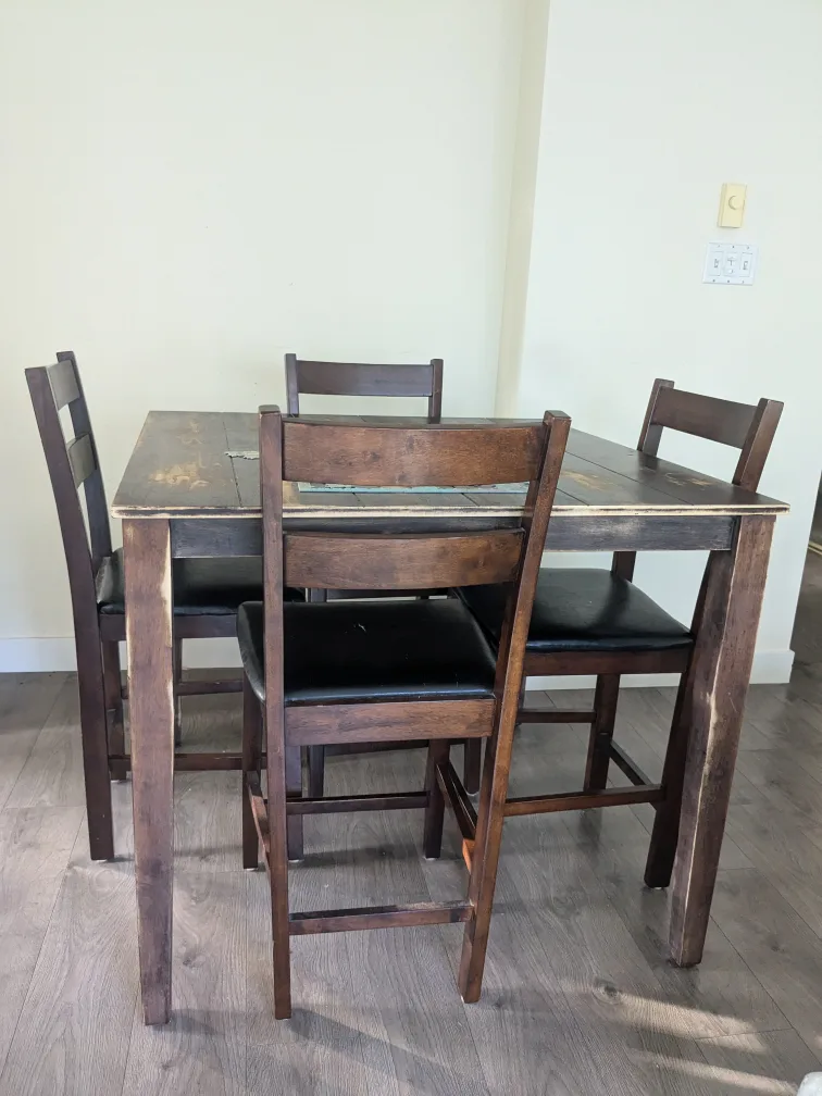 High top dining table and chairs thumbnail