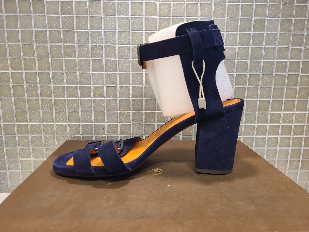 Chie Mihara Blue Suede Heels - Size 37.5 thumbnail