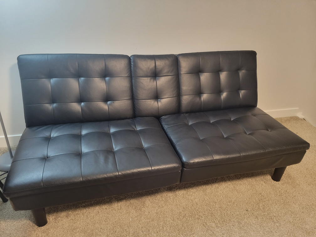Black Leather Futon