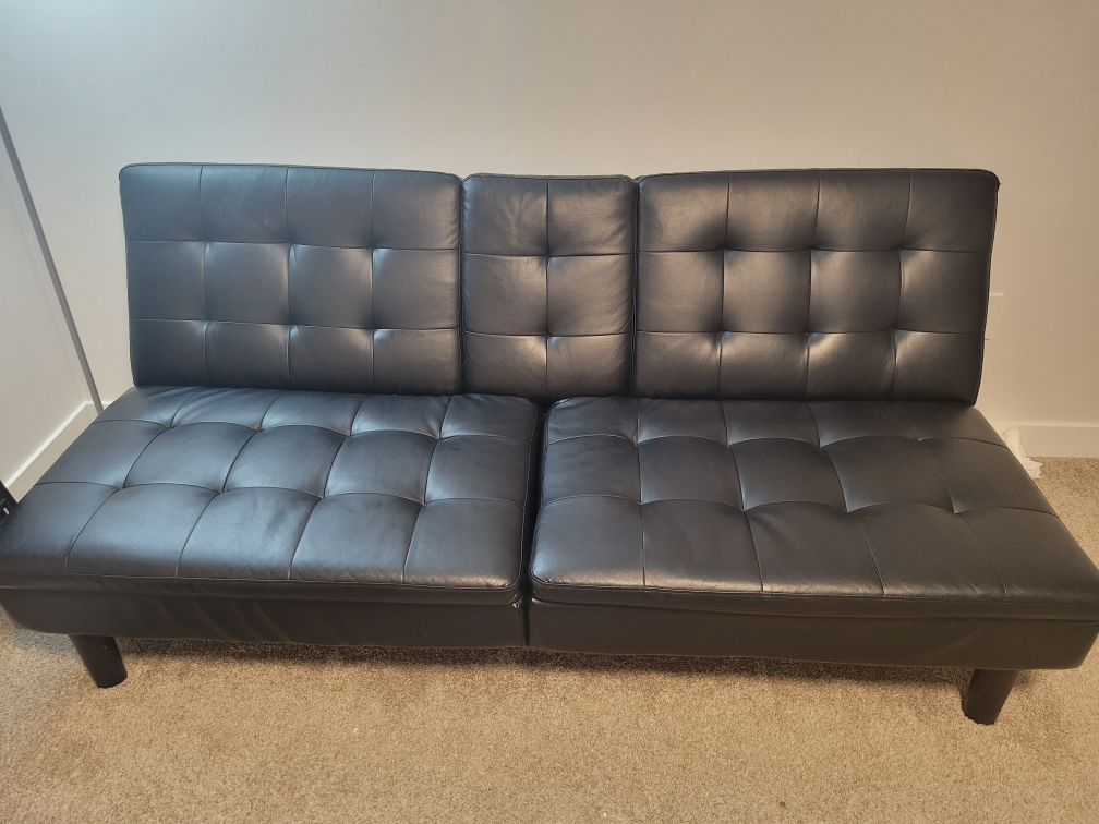 Black Leather Futon - photo 2