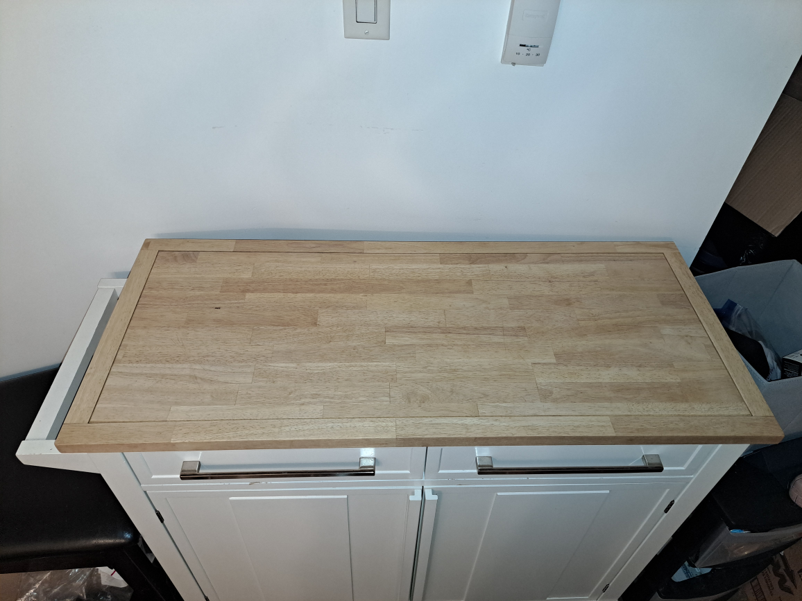 Kitchen Island Cart with Wood Top - photo 2