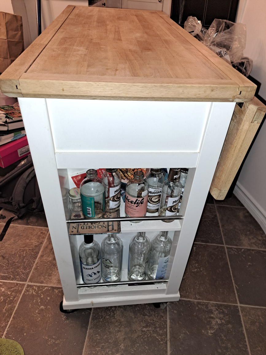Kitchen Island Cart with Wood Top - photo 4