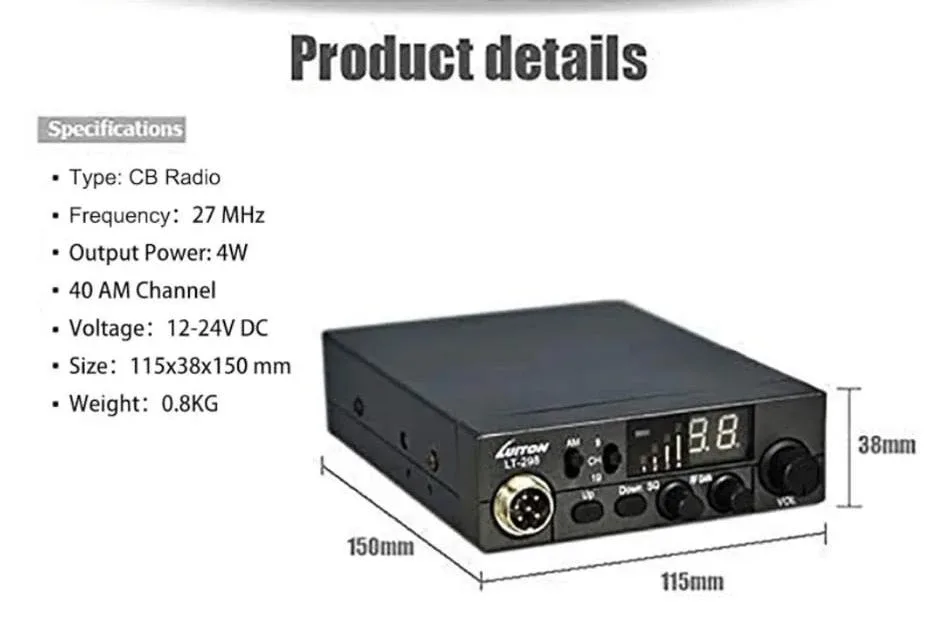 LUITON LT-298 AM/FM CB Radio - Like New! image indicator(4)