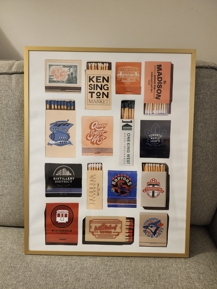 Framed Toronto Matchbox Art