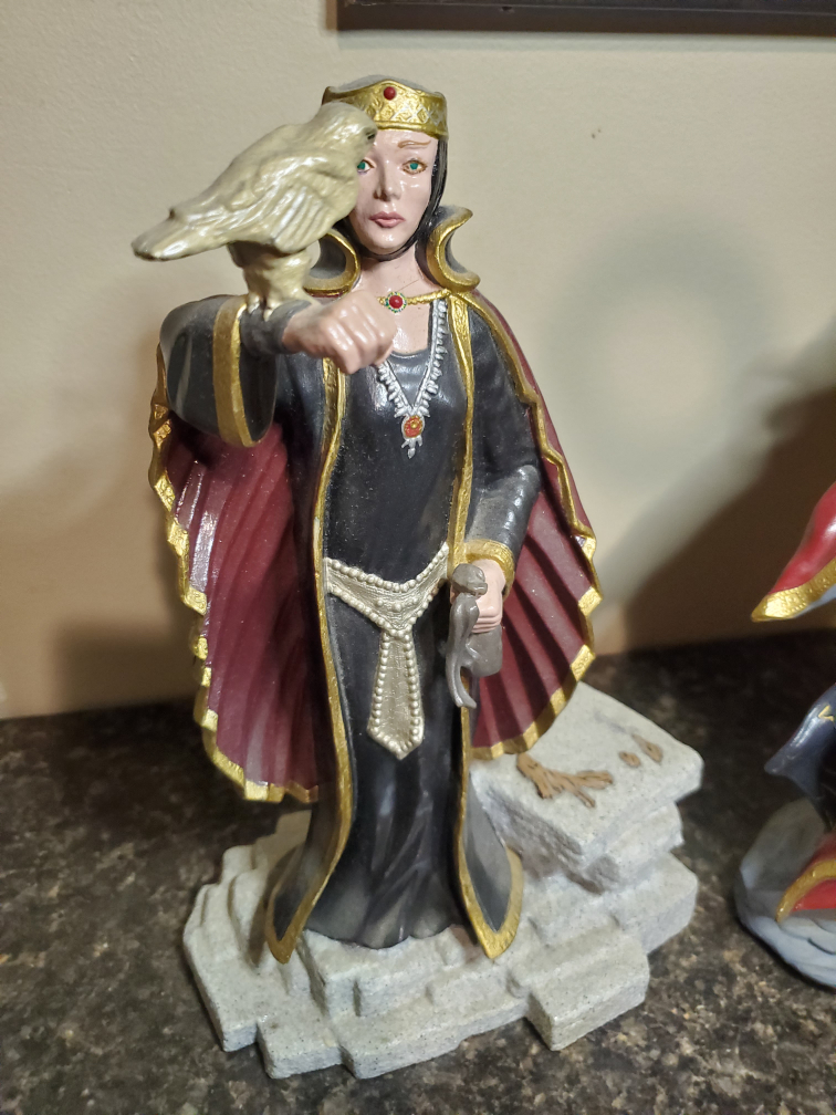 Vintage Wizard and Sorceress Ceramic Statue Pair - photo 2