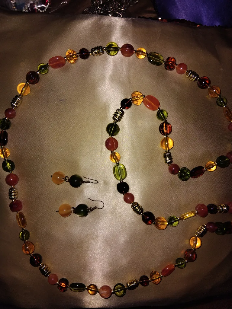 Beaded Necklace and Earring Set thumbnail