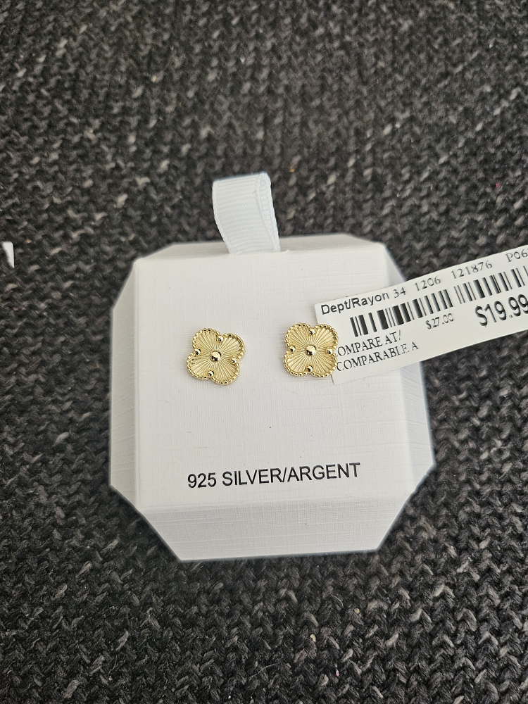 Boucles d'oreilles trèfle en argent 925 - Neuves!