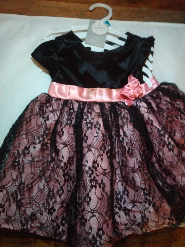 Carter's Little Layette Dress - Black & Pink thumbnail