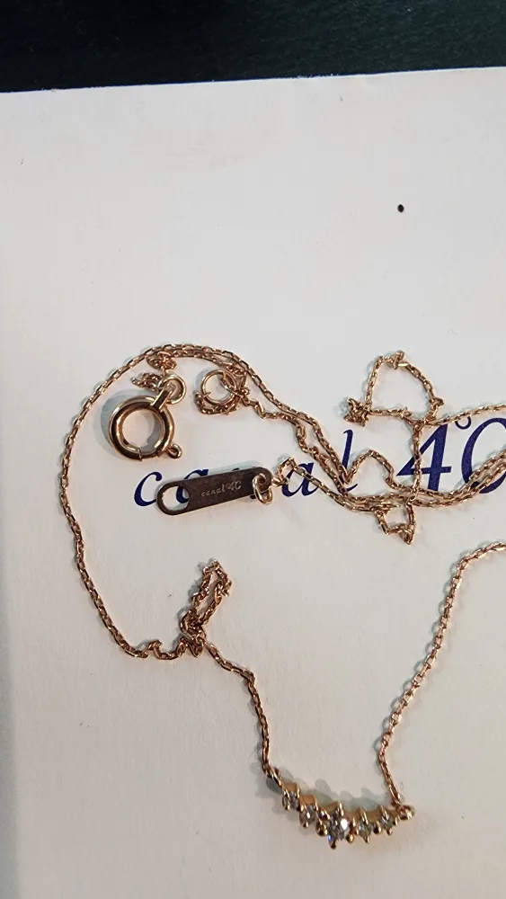 Canal 4℃ K10 Rose Gold Necklace with Diamonds image indicator(4)