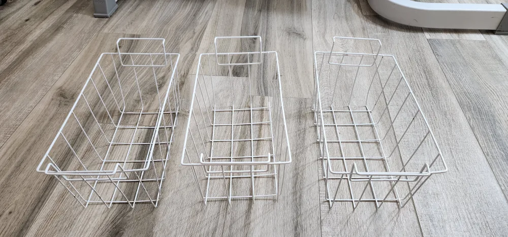 Freezer White Wire Baskets - Set of 3 thumbnail