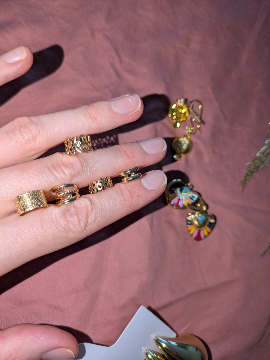 Assorted Gold Earrings & Rings - photo 2