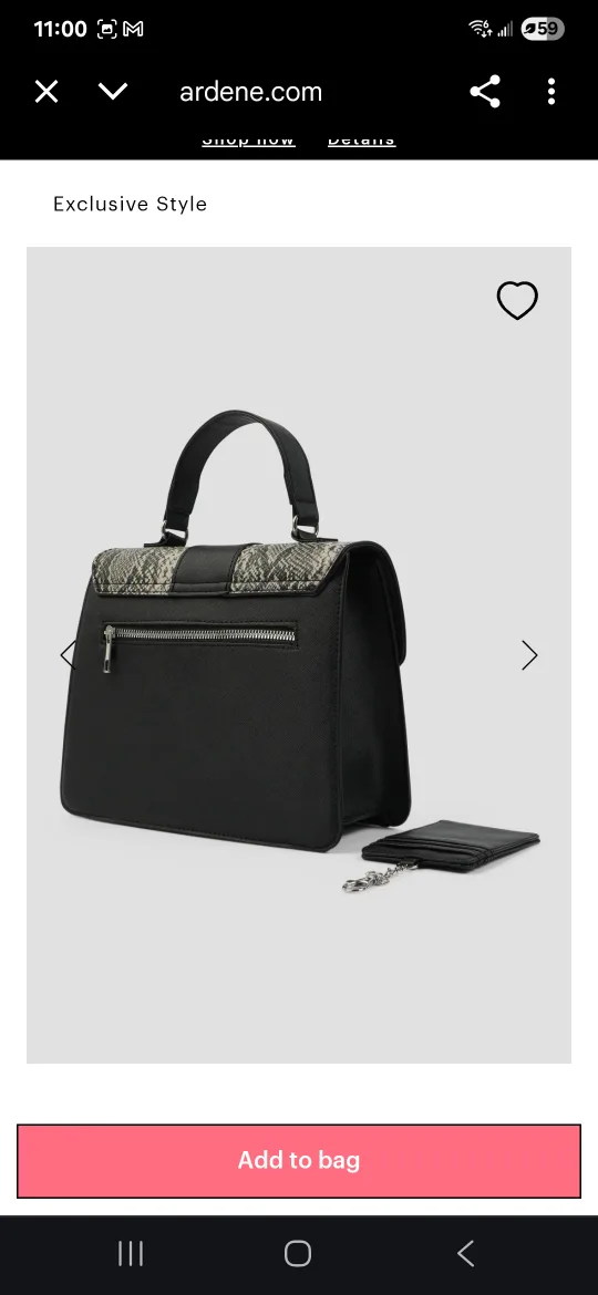 Ardene Faux Leather Square Tote Bag - New image indicator(2)