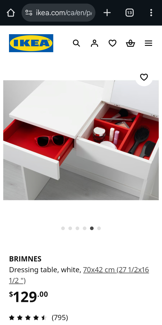 [LIKE NEW] IKEA Brimnes Dressing Table & Chair - photo 4