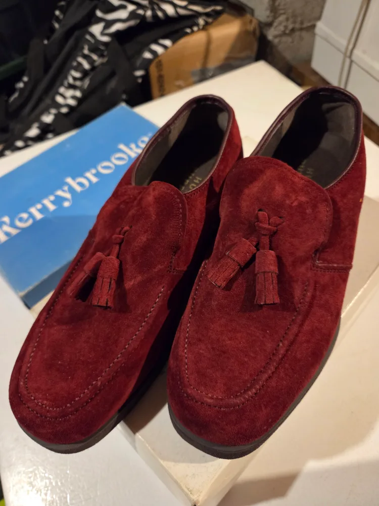 Hush Puppies Burgundy Suede Loafers - US 7.5 thumbnail