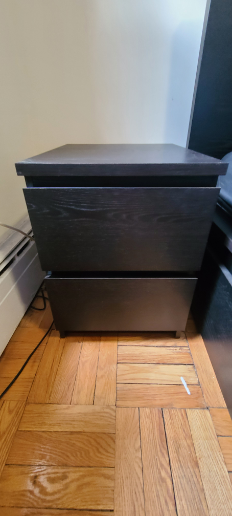 IKEA Malm Black-Brown 2-Drawer Nightstand - photo 2
