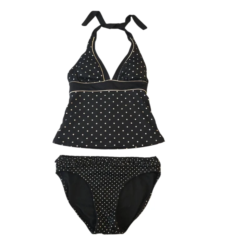 Joe Fresh Black Polka Dot Halter Bikini Set Small thumbnail