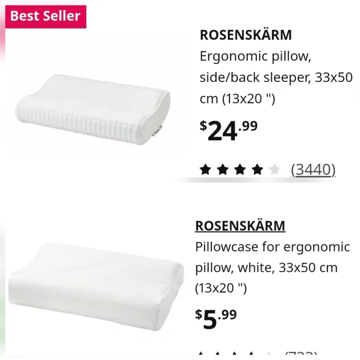 🔥Moving sale🔥Used 5 months_IKEA Ergonomic Pillow and cover thumbnail