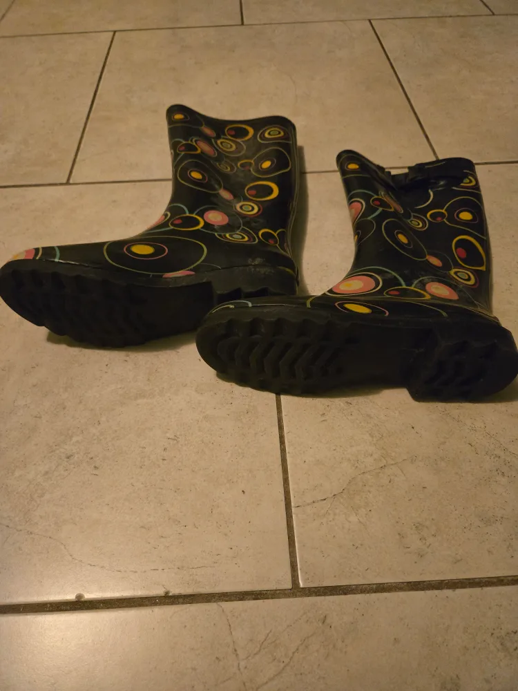 Cute Patterned Black Rain Boots image indicator(2)
