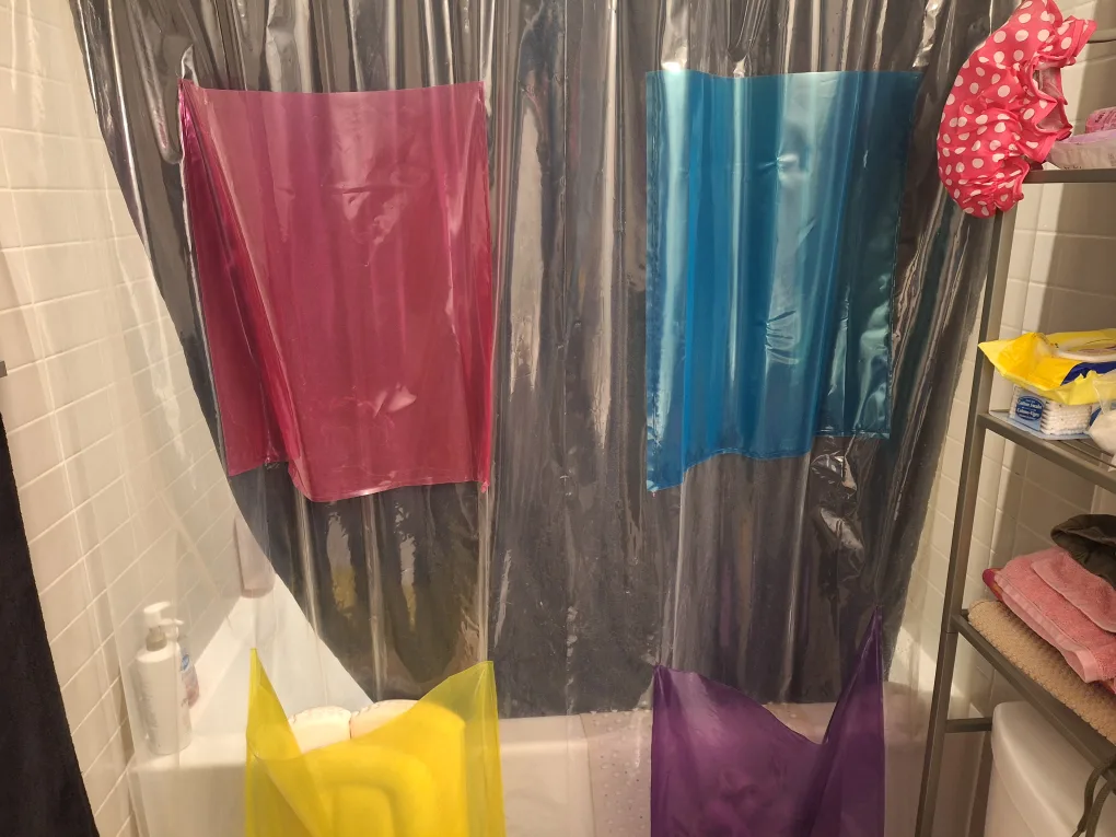 Shower Curtain with pockets image indicator(4)