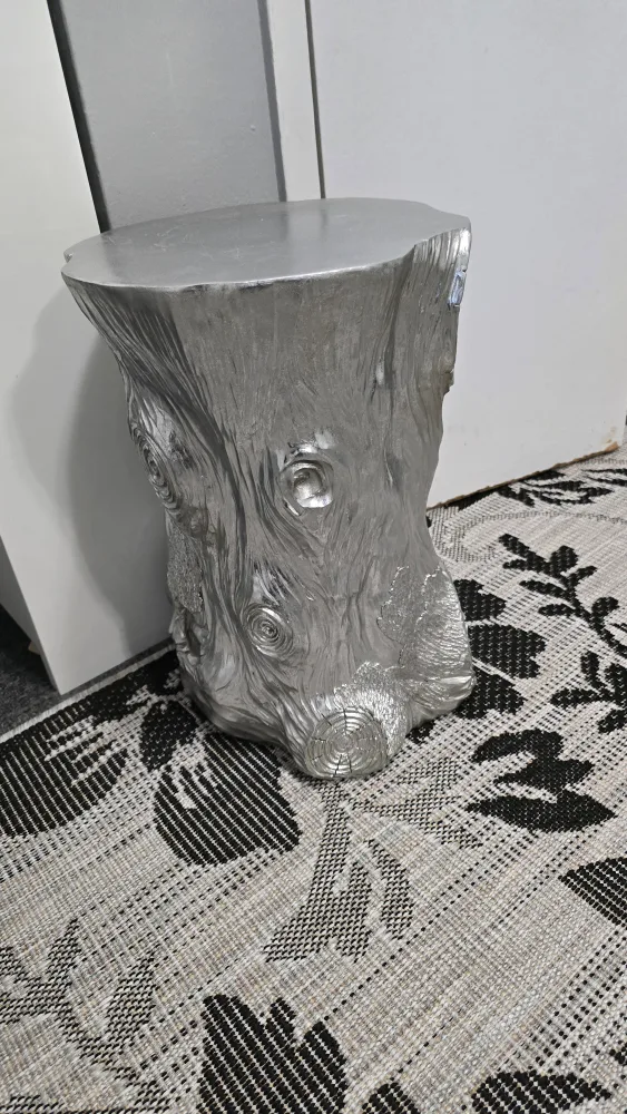 Silver Tree Stump Side Table thumbnail