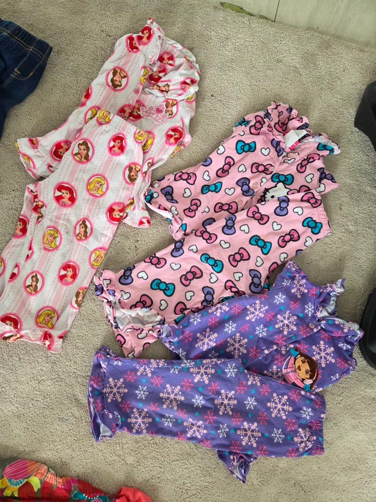Girls Clothes Bundle - Dresses, Rimpers, Shorts, Pants, Pajamas thumbnail