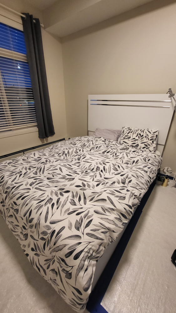 White Bed Frame, boxspring, mattress - photo 2
