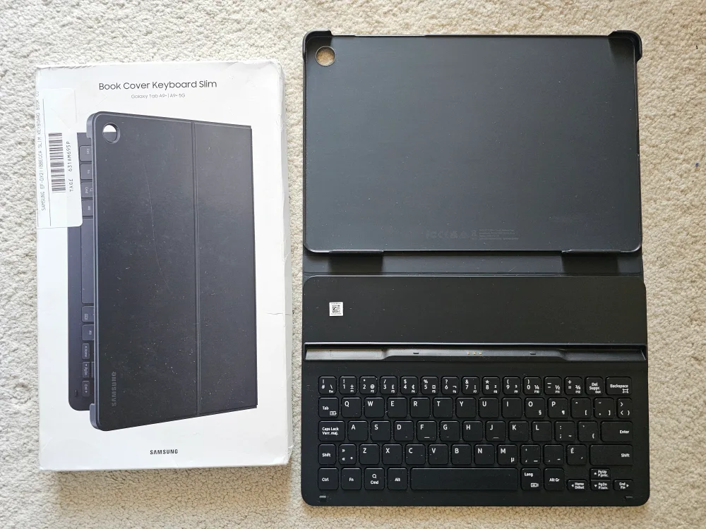 Like New Samsung Tab A9+ Slim Keyboard Book Cover Case - Black thumbnail