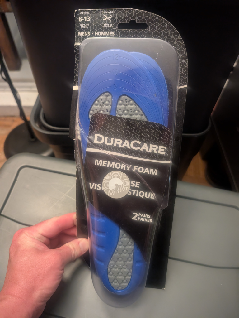 One pair of DURACARE Memory Foam Men's Insole Size 8-13