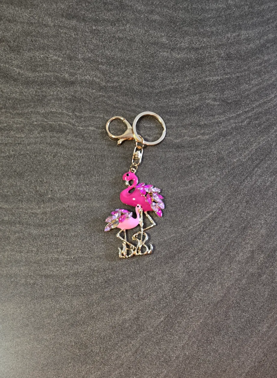 Flamingo Keychain or Purse Charm thumbnail