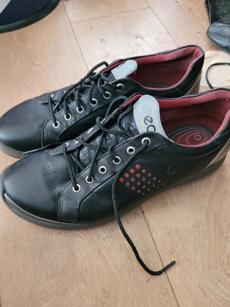 Ecco Men's Black Leather Golf Shoes Size 46 (US 12-12.5) thumbnail