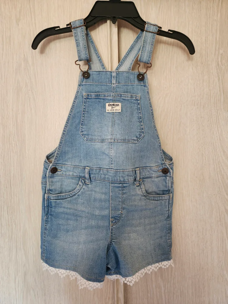 Oshkosh Kid Girl Denim Romper  - Size 7/7A thumbnail