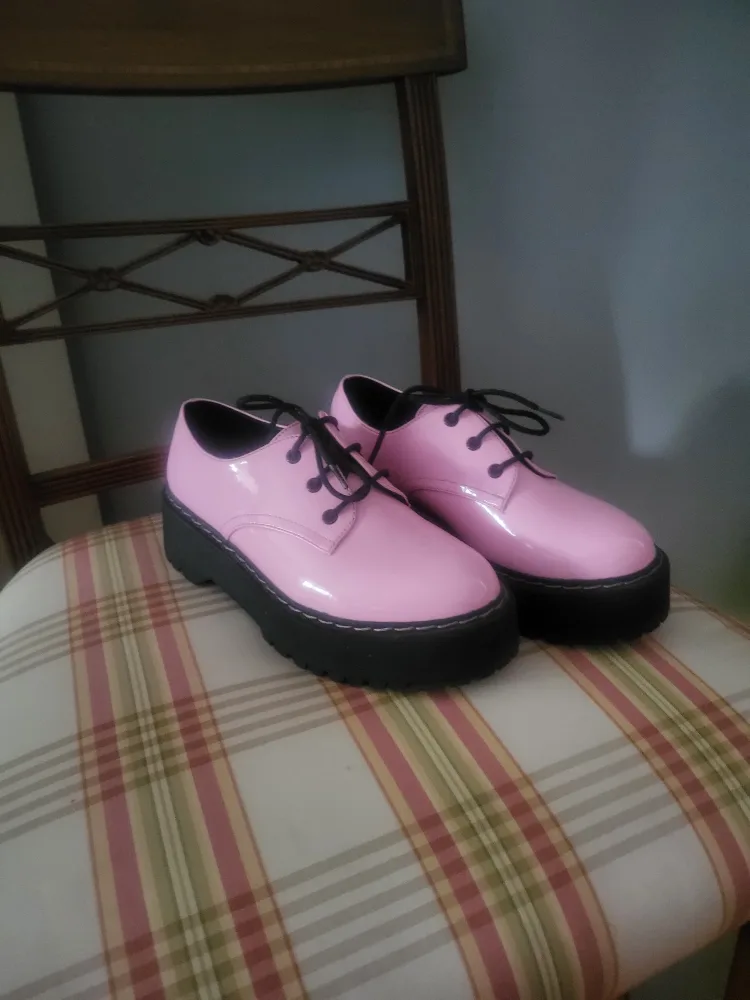 Steve Madden Pink Patent Platform Shoes thumbnail