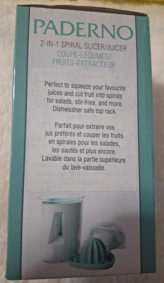 Paderno 2-in-1 Spiral Slicer/Juicer - New in Box! image indicator(3)