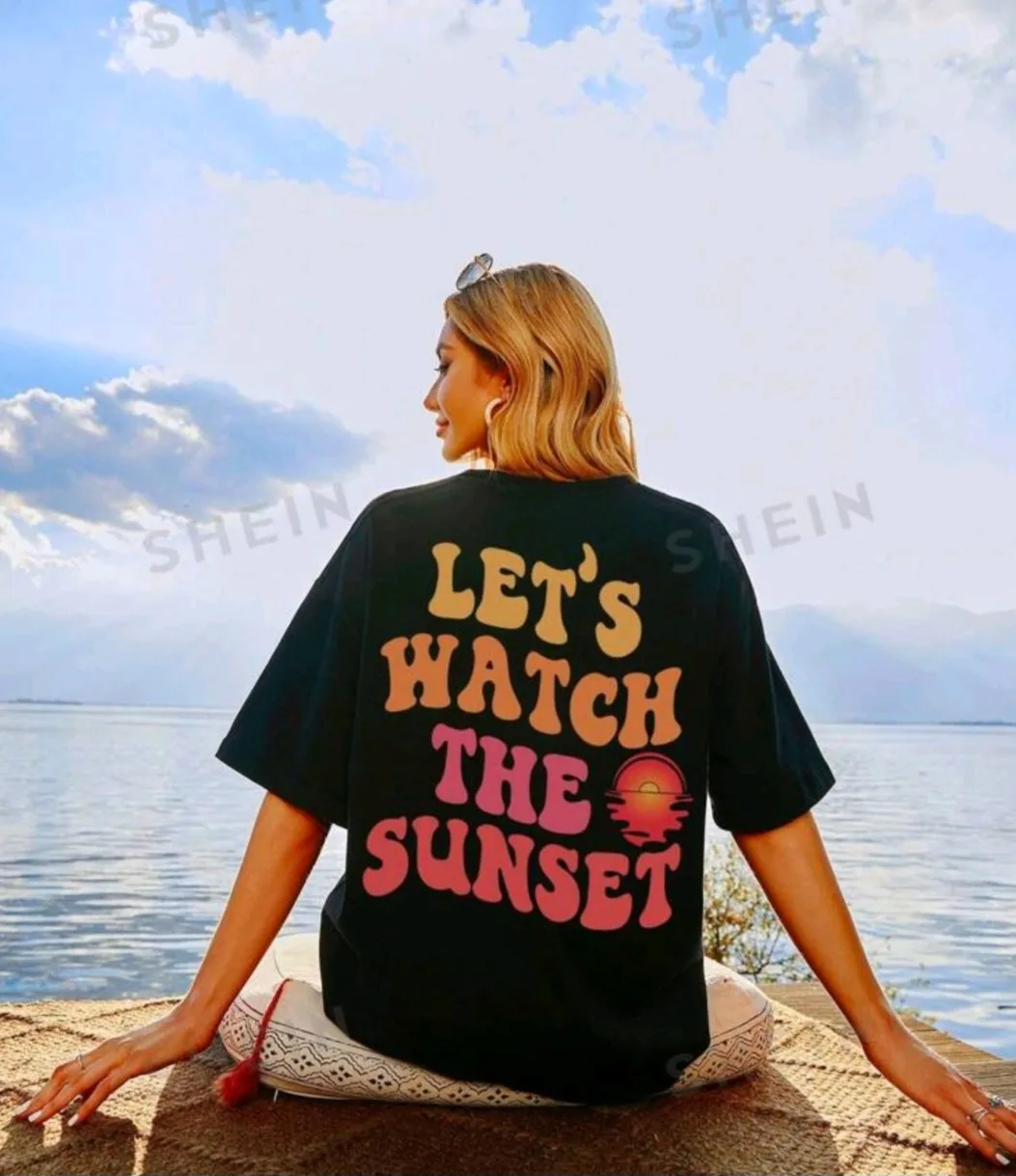 Shein Oversized Black Graphic T-Shirt - Size S thumbnail