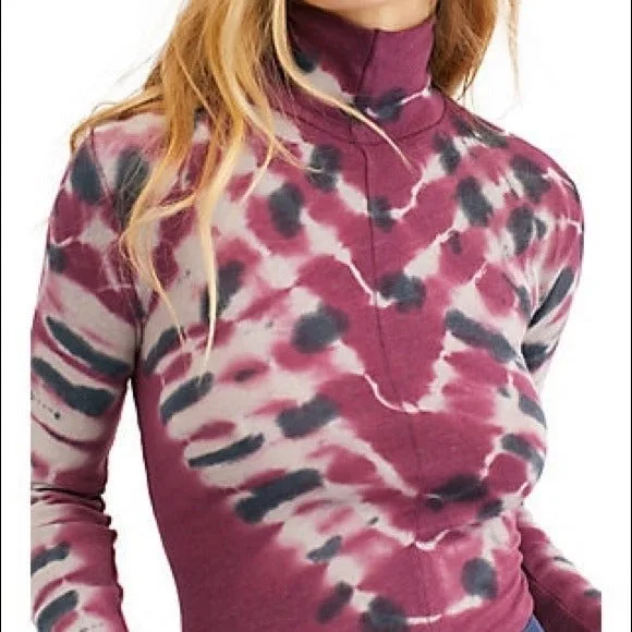 Free People We The Free Tie Dye Turtleneck Top - Small thumbnail