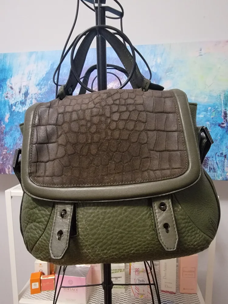 Mackage Olive Green Leather Satchel image indicator(3)