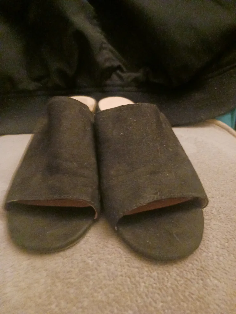Black Heeled Mules, Size 7 thumbnail